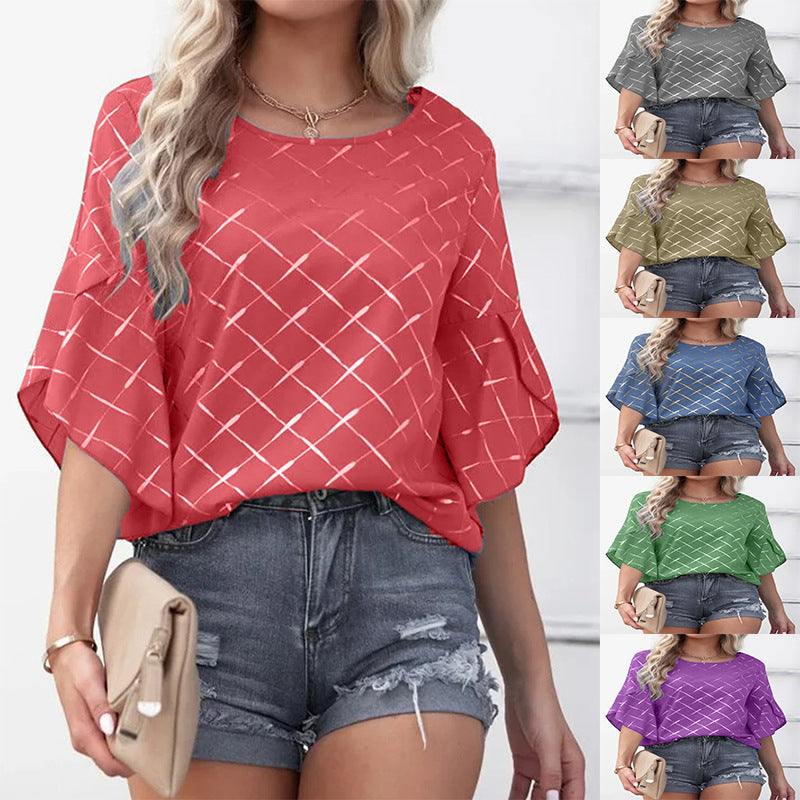 Dame Elegant og luftig bluse med geometrisk mønster Stilla