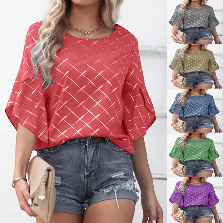 Dame Elegant og luftig bluse med geometrisk mønster Stilla