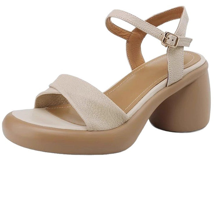 Dame Elegant lukket plateau-sandaler med trendy blokhæl og justerbar rem Stilla