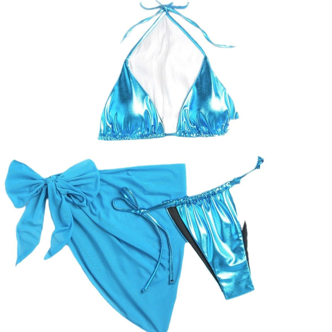 Dame Badetøj-Sæt med glitrende Triangel-Bikini og elegant Mini-Bikini-Rør Stilla