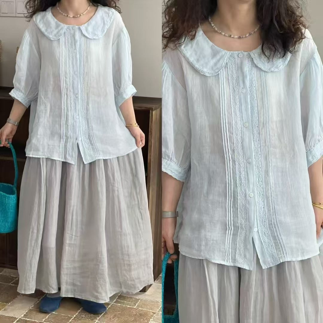 Femme Vintage Spidskrave Bluse Stilla