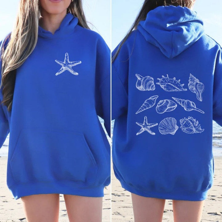 Kvinder Oversized Hoodie med Maritim Skalsdesign Skovae