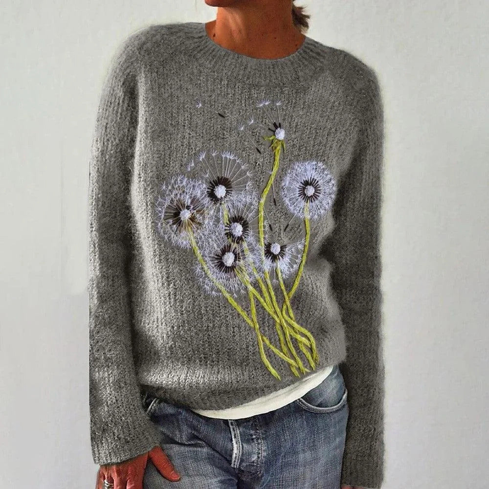 Dame hyggelig sweater med festligt motiv Stilla