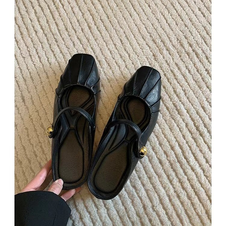 Dame elegante Mary Jane Ballerinas med præget detalje Stilla