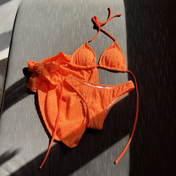 Dame bikini sæt med skinnende accenter og legesyg svømmerock Stilla