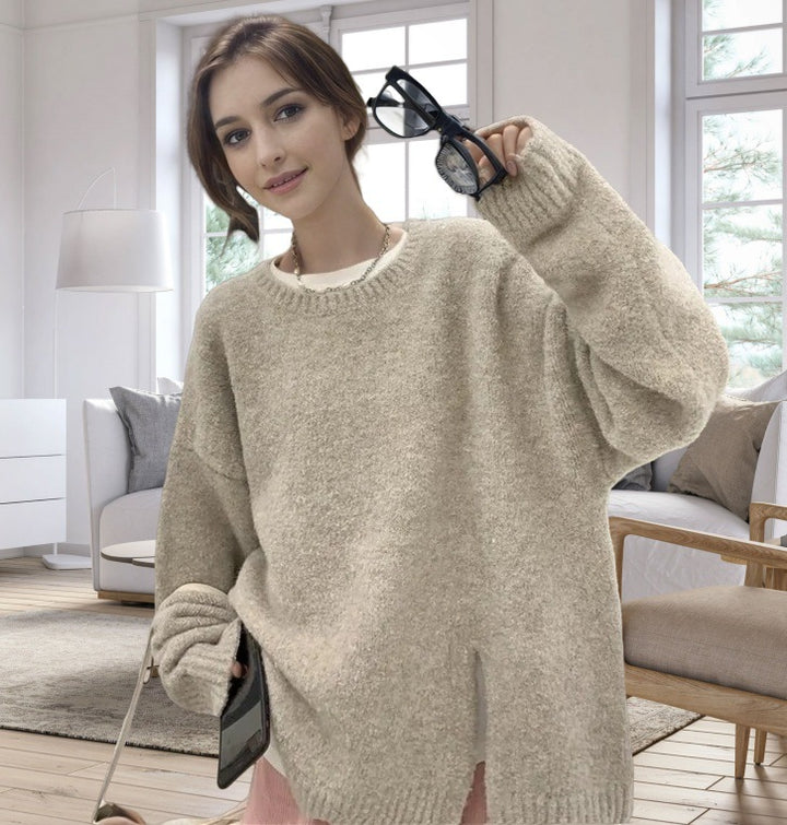 Damer afslappet oversized sweater med sidelidsdesign Stilla