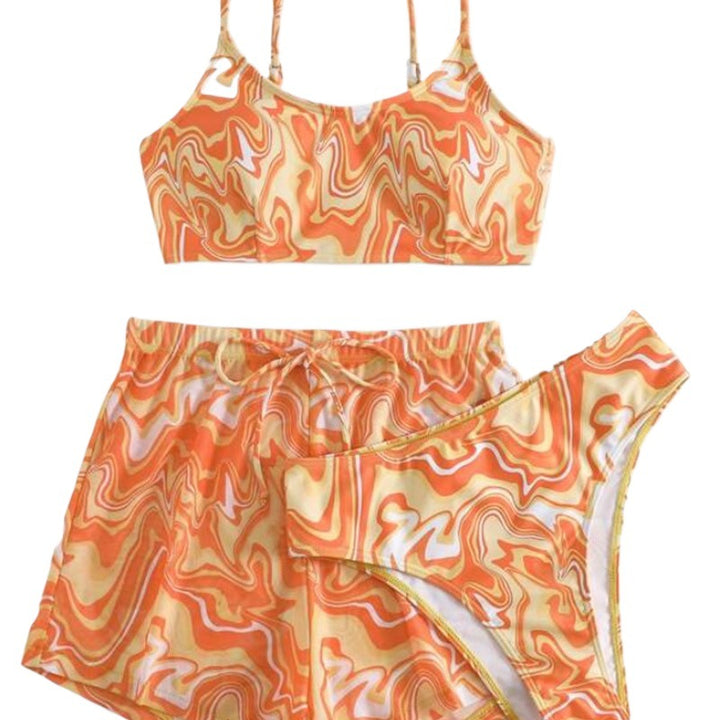 Dame To-delte Badedragt med justerbare knude-shorts Stilla