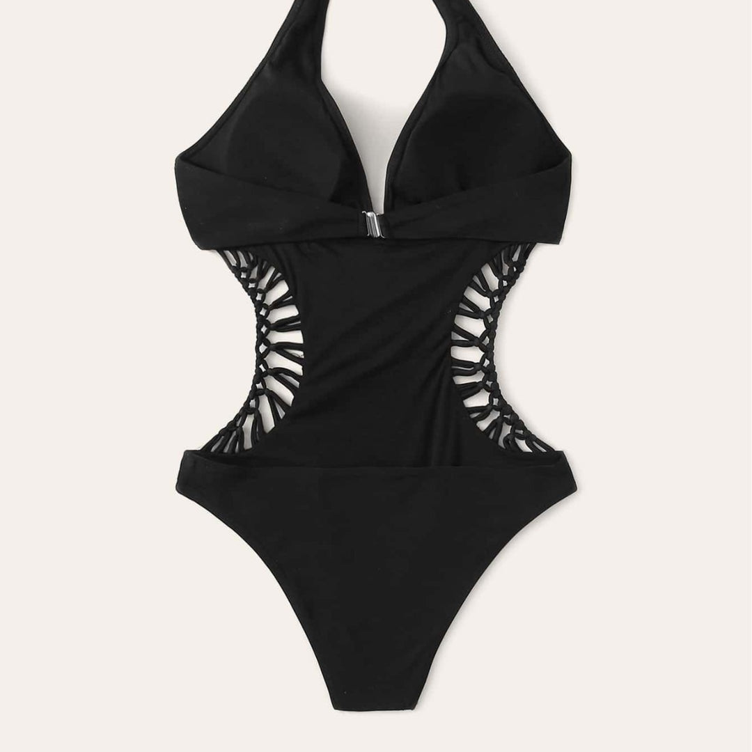 Damebadedragt med moderne cut-out-detaljer og justerbart halterneck Stilla