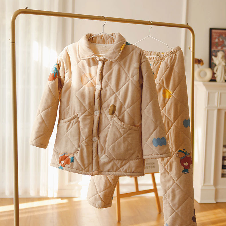 Dame Quilt-vinterjakke med matchende bukser i blomstret design Stilla