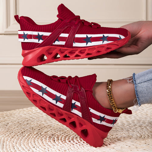 Damer Stilfulde Sport Sneakers med Åndbart Strik-Ovenmateriale Stilla