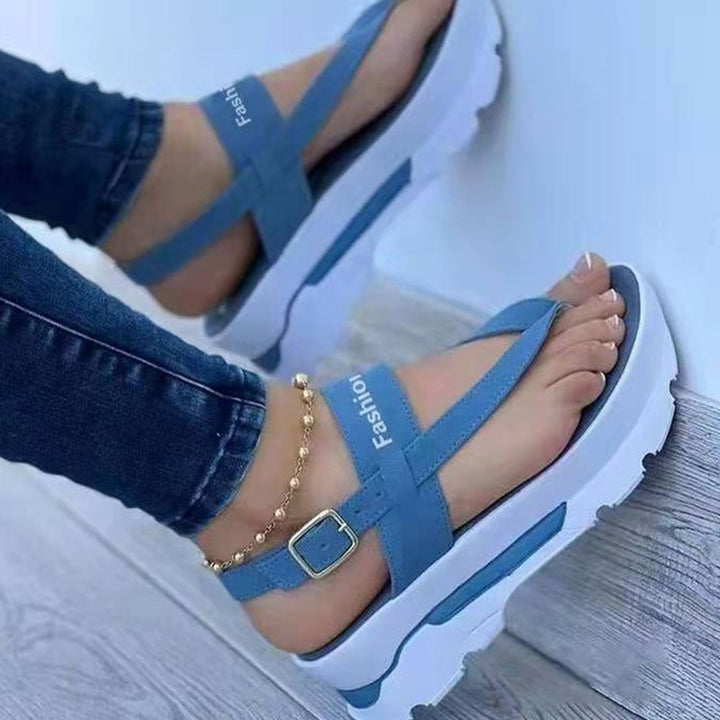 Dame mode Plateau-sandaler med justerbar rem og skridsikker sål Stilla