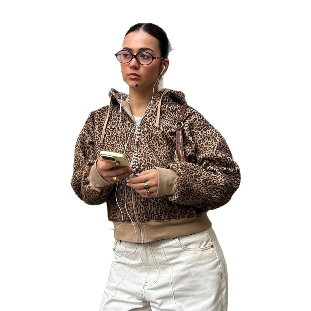 Kvinders Oversized Hoodie med Leopard Print Stilla
