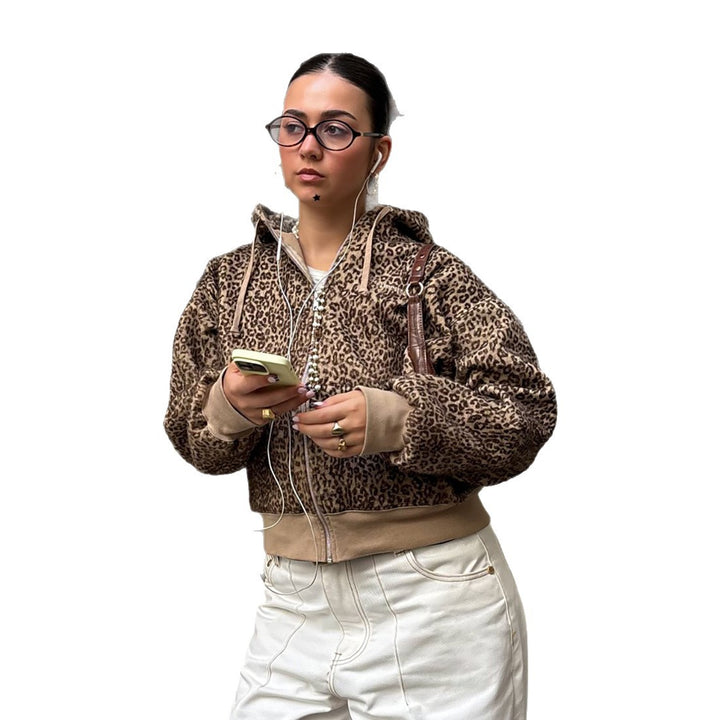 Kvinders Oversized Hoodie med Leopard Print Stilla