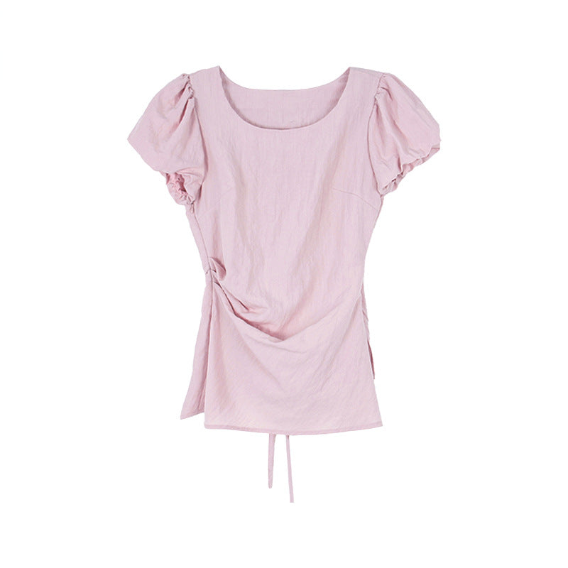 Damer Rynket T-shirt med asymmetrisk snit og justerbare stropper Stilla