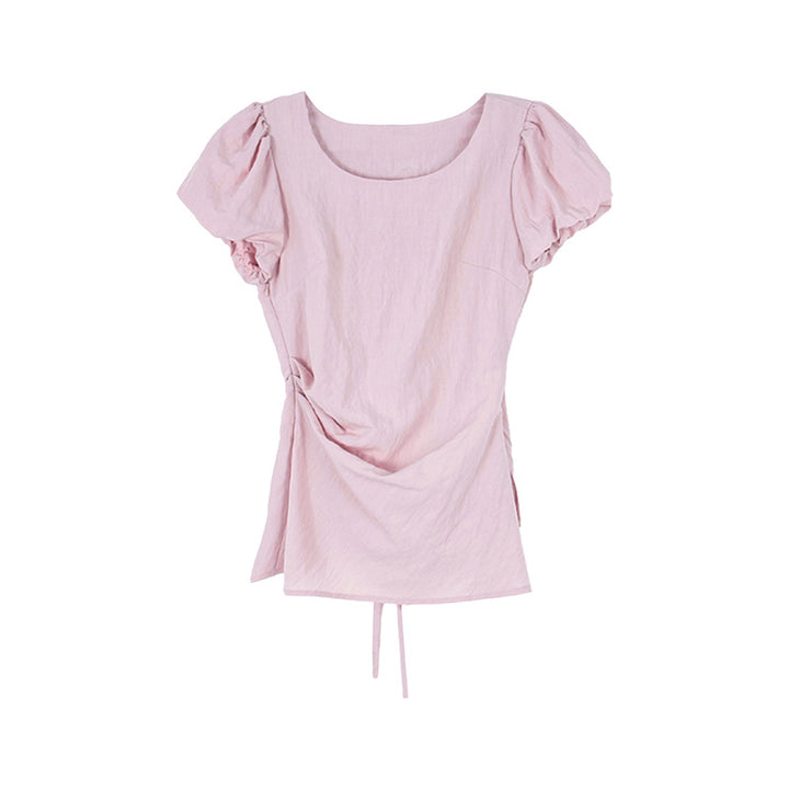 Damer Rynket T-shirt med asymmetrisk snit og justerbare stropper Stilla