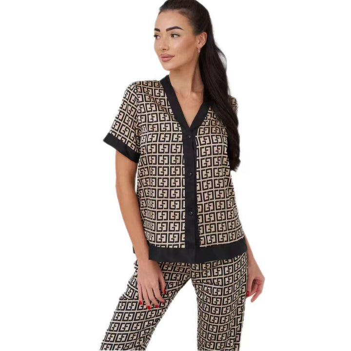 Dame Designer Pyjamasæt med kreativt mønster Stilla