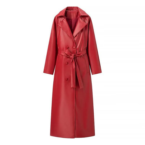 Damekunstlæder-trenchcoat med taljeret silhuet og elegante knapdetaljer Stilla