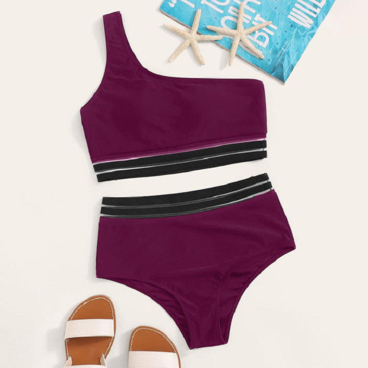 Dame asymmetrisk bikini sæt med elastiske bånd Skovae