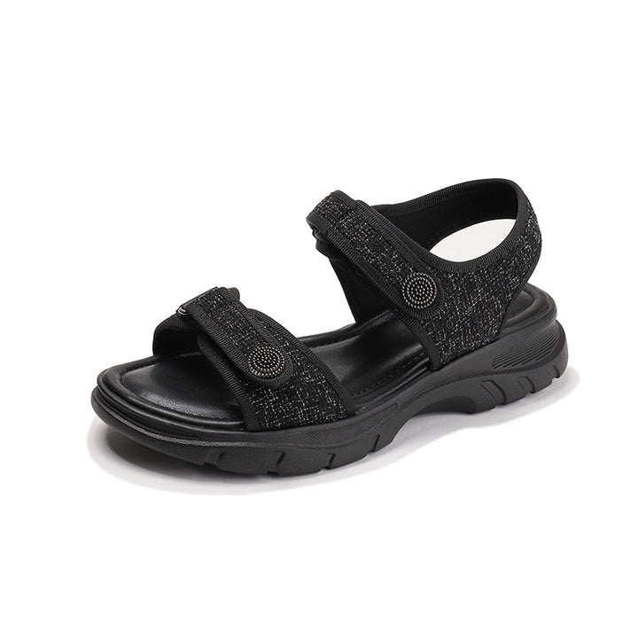 Dame komfort sandaler med justerbar velcro og skridsikker sål Stilla
