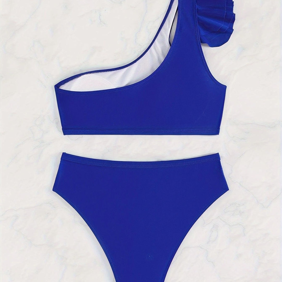Dame Ensidig Bikini-sæt med Rynkedetalje og elegant pasform Stilla