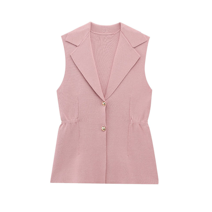 Femme Tilpasset Ærmeløs Strik Blazer Stilla