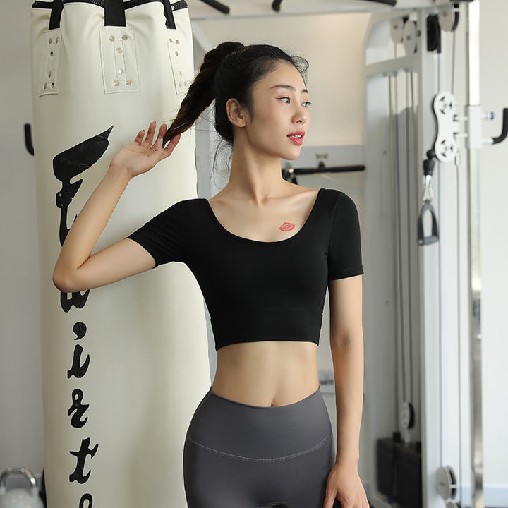 Dame Sporty Cropped-Top med elegant rygdesign og åndbare egenskaber Stilla