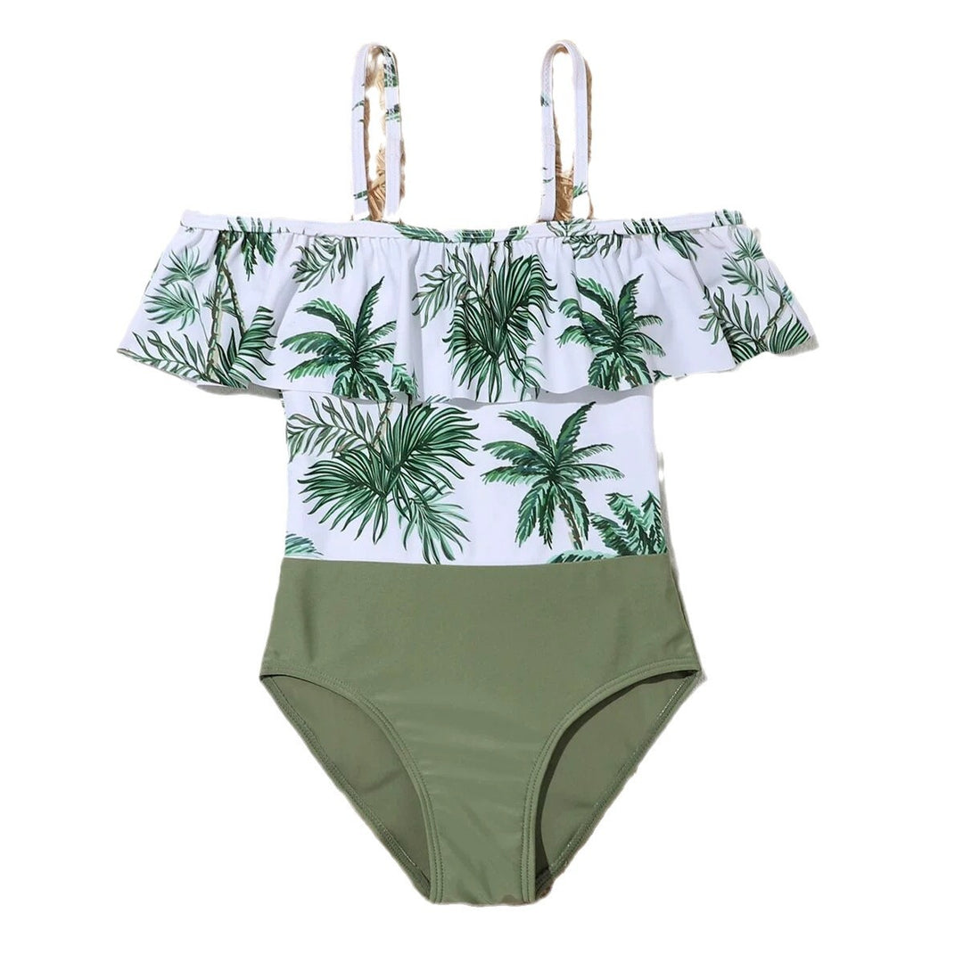 Kvinder Off-Shoulder Tropisk Print One-Piece Badedragt Stilla
