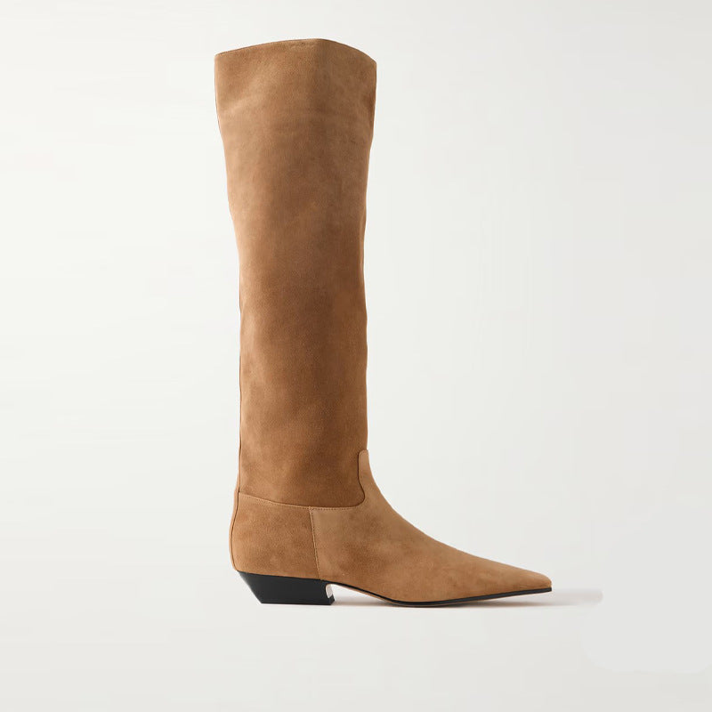 Femme Sleek Spidsfod Lårhøje Stiletto Støvler Stilla