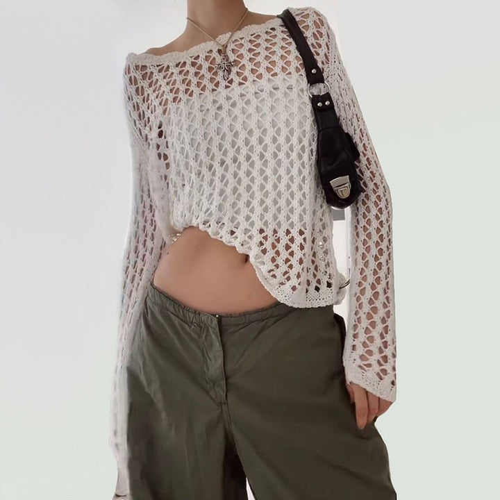 Femme Hæklet Off-Shoulder Pullover Stilla