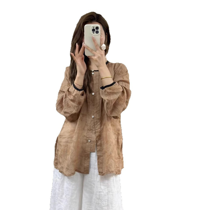 Femme Relaxed Fit Button-Up Linned skjorte Stilla