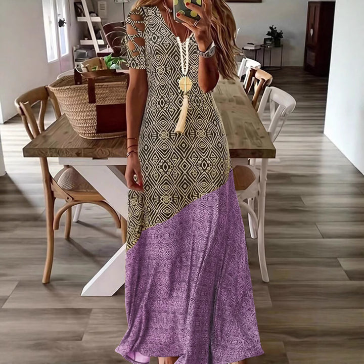 Kvinder Bohemian Maxi Kjole med Cut-Out Ærmer Stilla