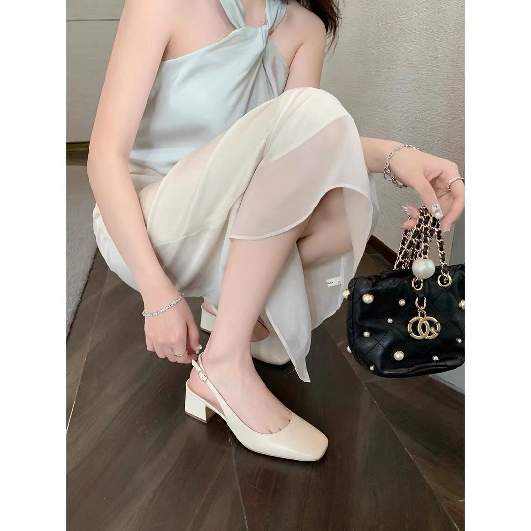 Dame elegante blokhæle slingback sko Stilla