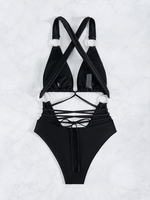 Dame Strop Cut-Out Badedragt Stilla