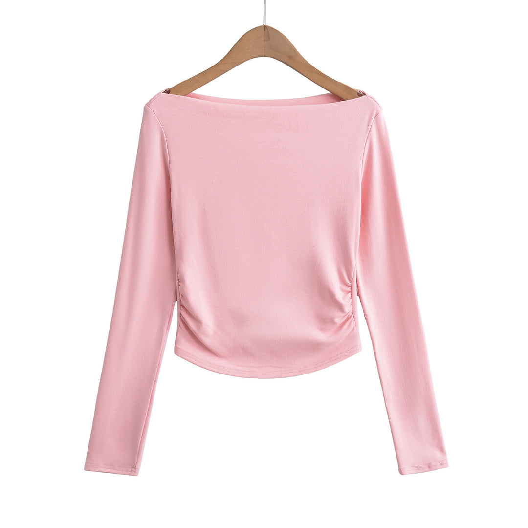 Dame elegant langærmet shirt med flæse detaljer Stilla