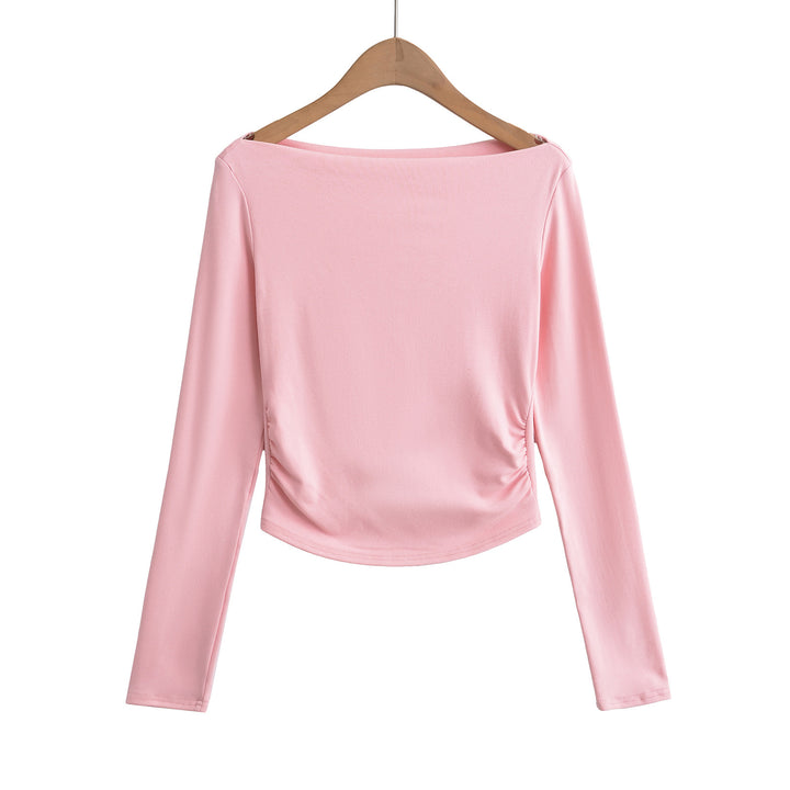 Dame elegant langærmet shirt med flæse detaljer Stilla