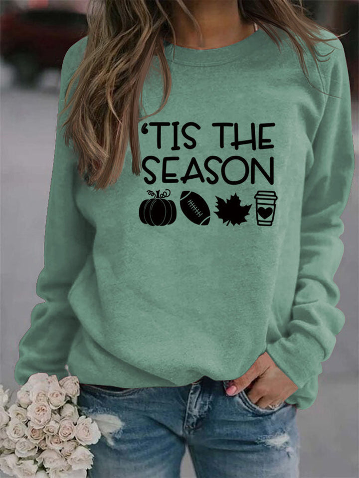 Stilla | Mode Langærmet O Hals Trykt Top Sweatshirt