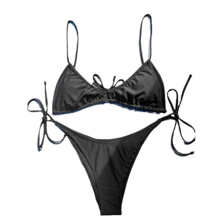 Dame Tie-Front Leopardmønster Bikini-Sæt Stilla