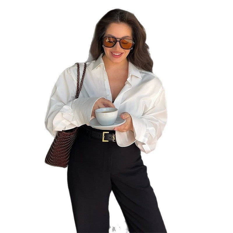Dame Elegant oversized bluse lavet af høj kvalitets bomuld Stilla
