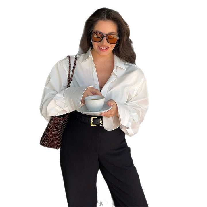 Dame Elegant oversized bluse lavet af høj kvalitets bomuld Stilla