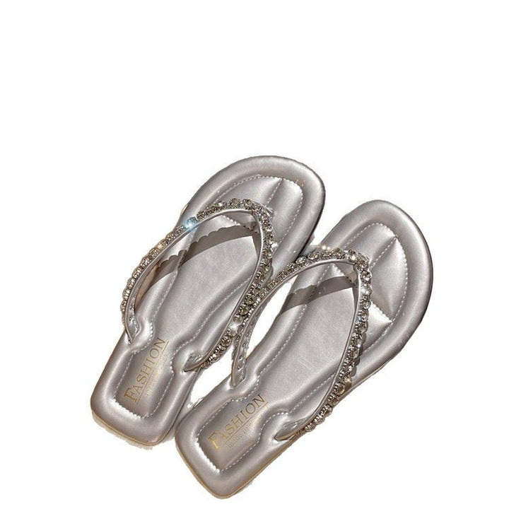 Dame Flip-Flops med ekstravagante glimmerremme og komfortabel sål Stilla