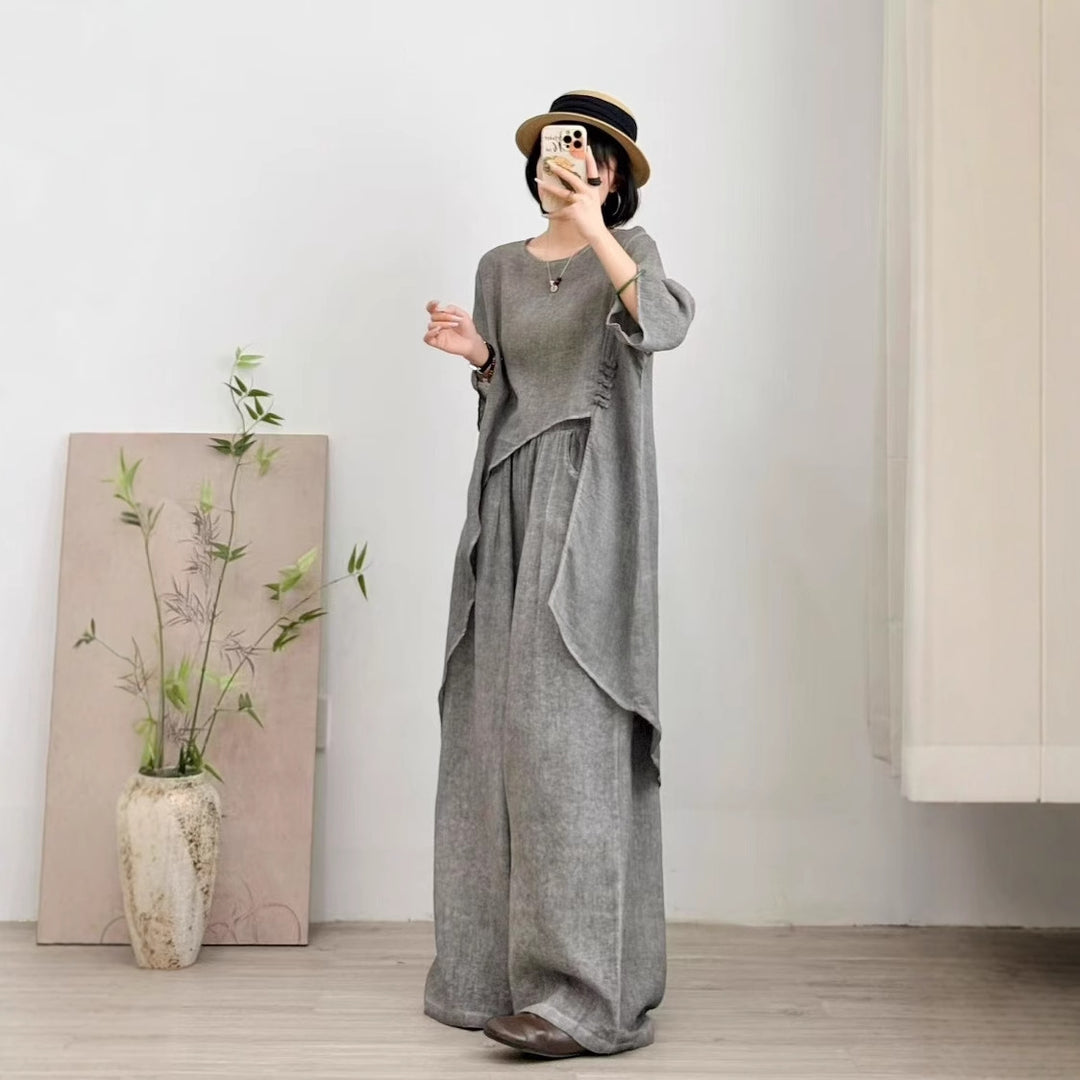 Femme Legere Linned Tunika Overdele Stilla