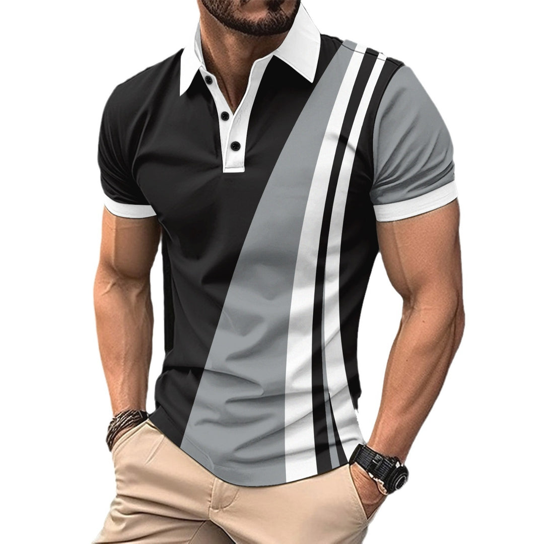 Herrer Poloshirt med moderne grafikdesign Stilla
