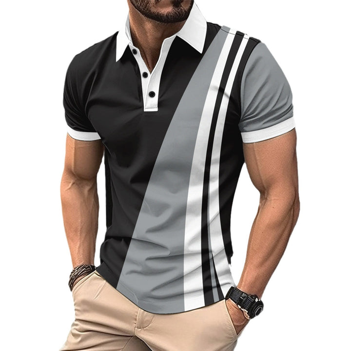 Herrer Poloshirt med moderne grafikdesign Stilla