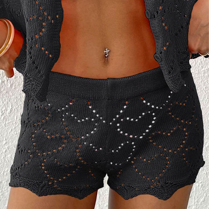 Femme Hæklestrik Hjerte mønster Shorts Stilla