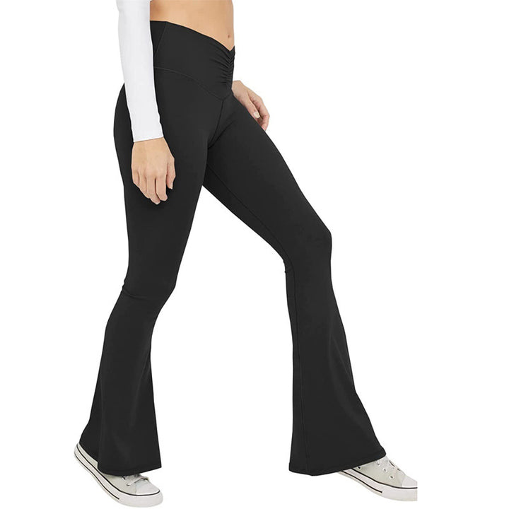 Dame Flared Leggings med modestrammeselement og elastisk talje Stilla
