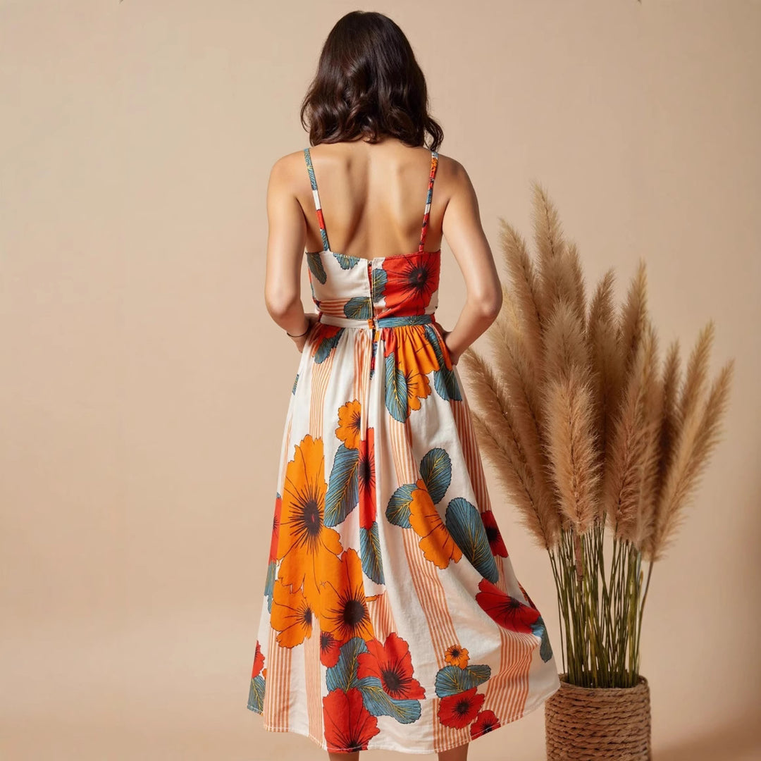 Dame Floral A-linje Maxi Kjole Stilla