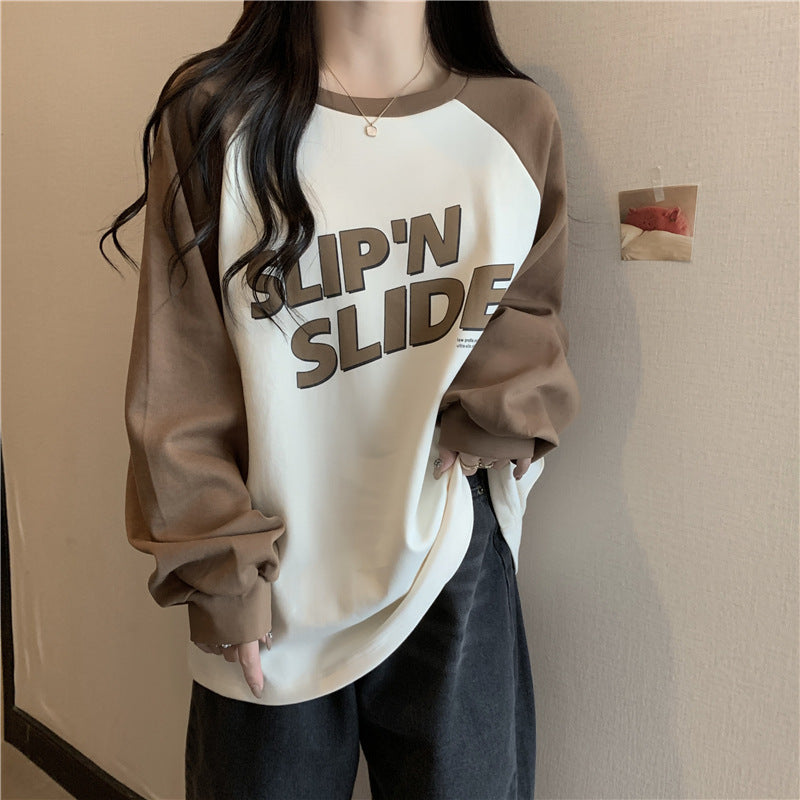 Dame Casual Grafisk Raglan Sweatshirt Stilla