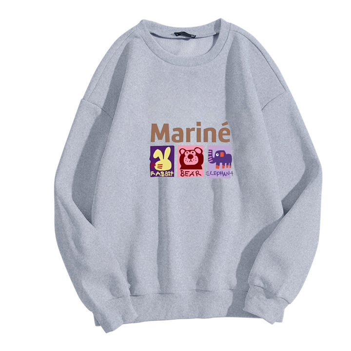 Kvinders hyggelig sweatshirt med dyremotiver Skovae