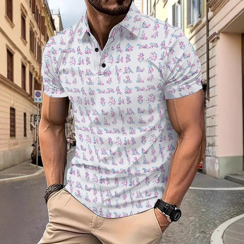 Herrer Kortærmet Poloshirt med kunstnerisk Figurdesign Stilla