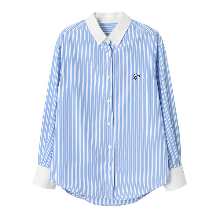 Kvinders klassiske skjorte bluse med fine striber Stilla
